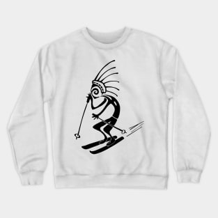 Kokopelli skier black Crewneck Sweatshirt